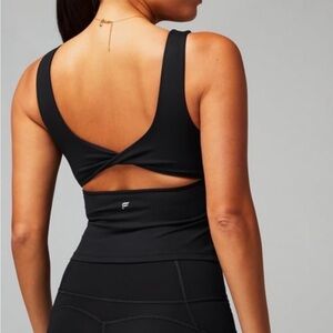 Fabletics Tank Womens XS Black Oasis Built in Bra Removable Pads